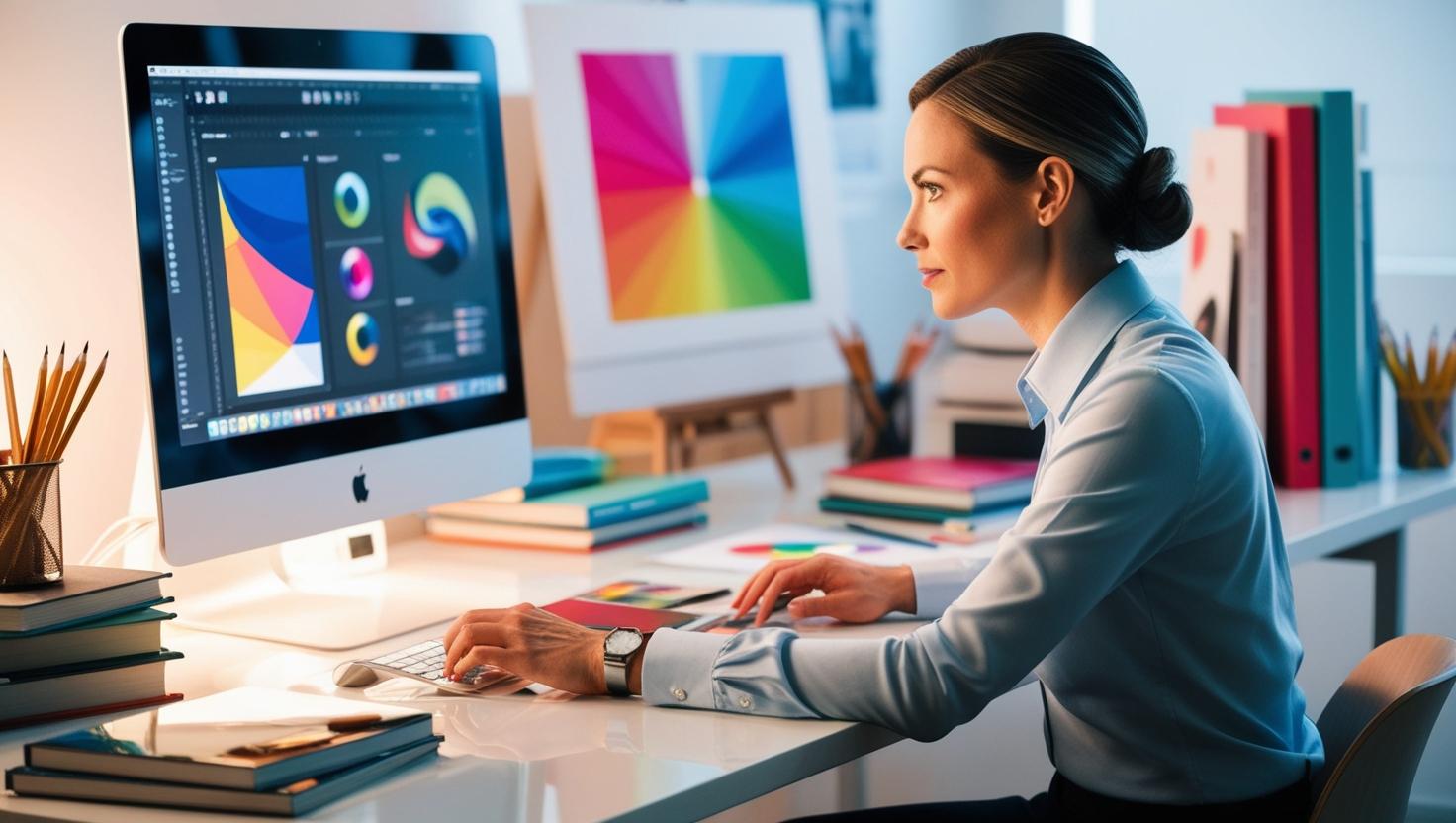 A graphic designer working behind a computer (1)